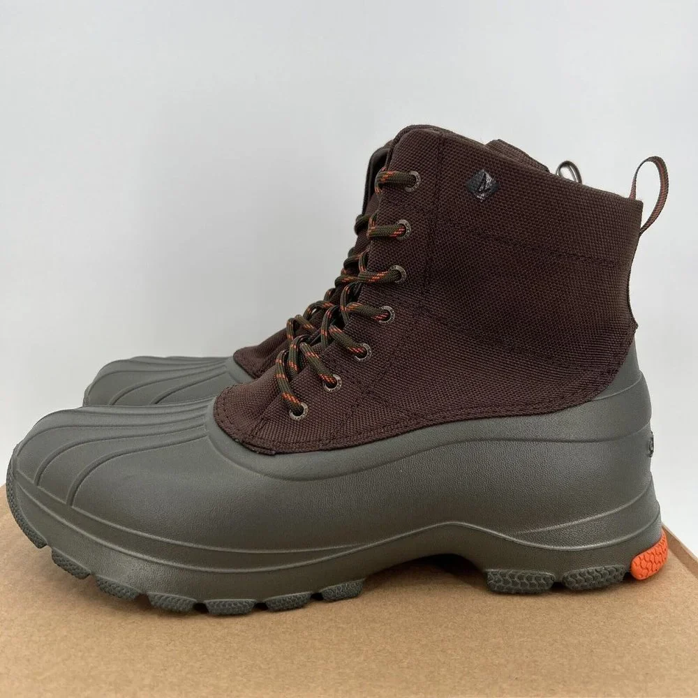 Sperry Men's Duck Float Lace-Up Boots sz 8 Brown/Green STS24762 Rain Waterproof